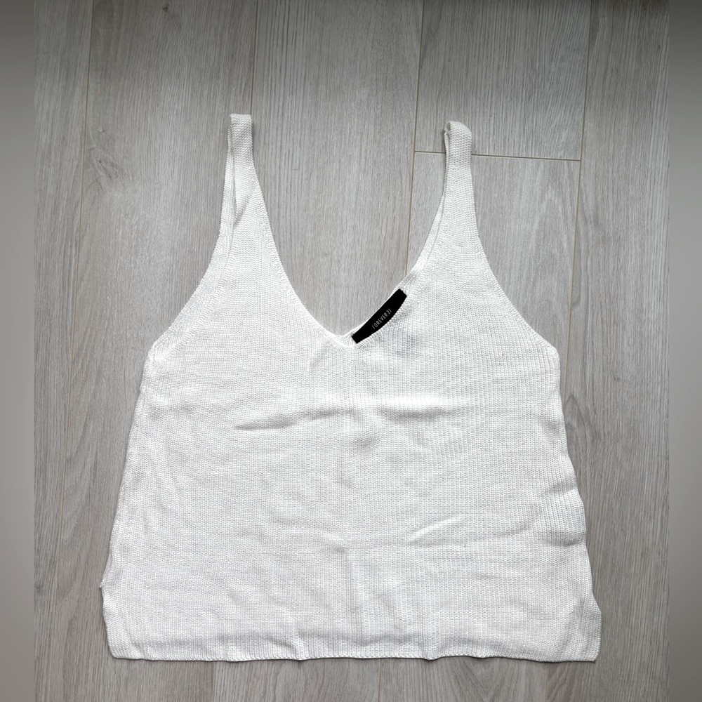 FOREVER 21 | White Knit Tank Top